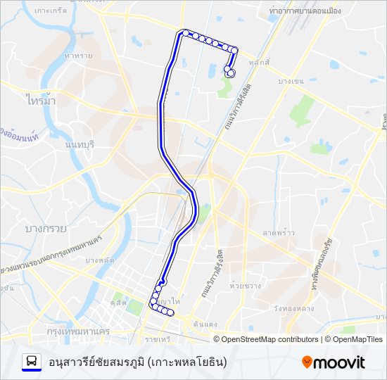 166 รถบัส แผนที่สายรถ