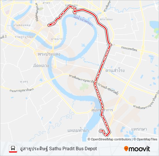 102 (ปอ.) (AC) bus Line Map