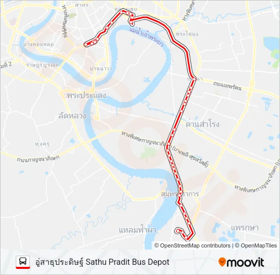 102 (ปอ.) (AC) Bus Line Map