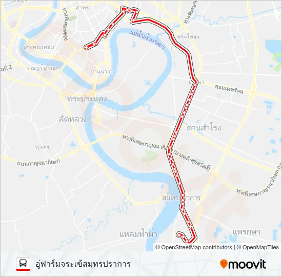 102 (ปอ.) (AC) Bus Line Map