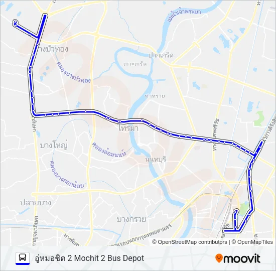 134 (ปอ.) (AC) Bus Line Map