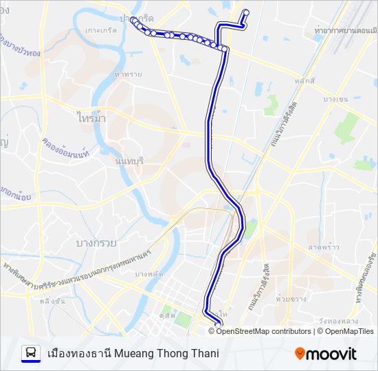 166 (ปอ.) (AC) bus Line Map