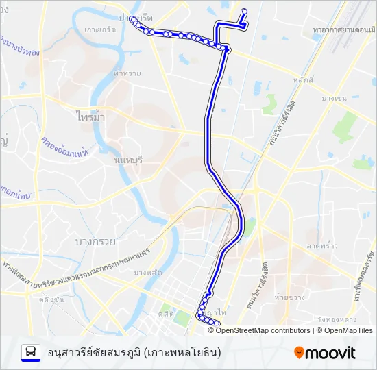 166 (ปอ.) (AC) Bus Line Map