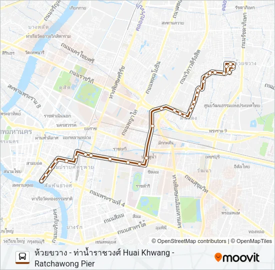 204 (ปอ.) (AC) Bus Line Map