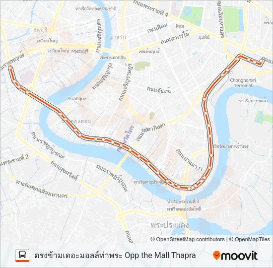 205 (ปอ.) (AC) Bus Line Map