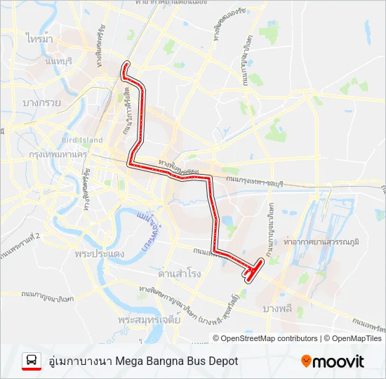 206 (ปอ.) (AC) Bus Line Map
