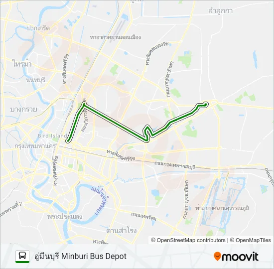 502 (ปอ.) (AC) Bus Line Map
