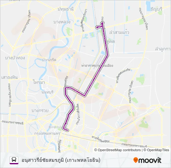 522 (ปอ.) (AC) Bus Line Map