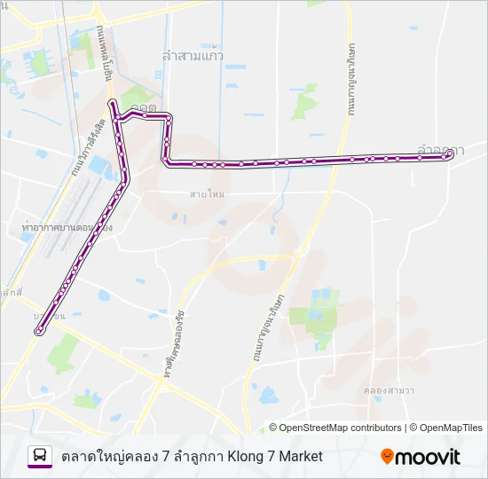 543 (ปอ.) (AC) Bus Line Map