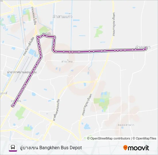 543 (ปอ.) (AC) Bus Line Map
