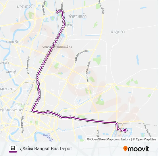 555 (ปอ.) (AC) Bus Line Map