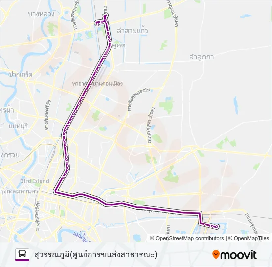 555 (ปอ.) (AC) Bus Line Map