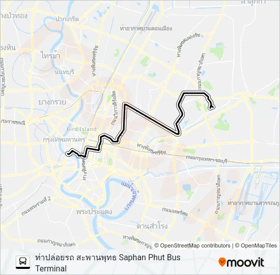 73ก (ปอ.) (AC) Bus Line Map