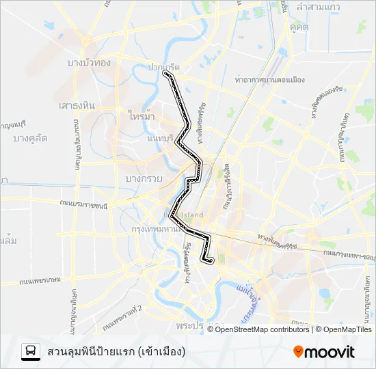 505 (ปอ.) (AC) Bus Line Map
