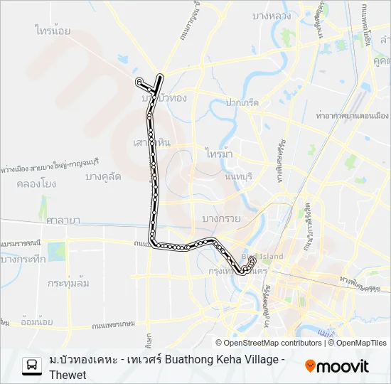516 (ปอ.) (AC) Bus Line Map