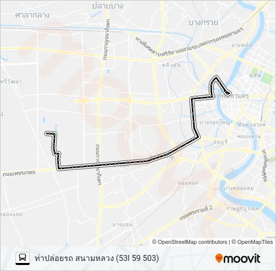 91 (ปอ.) (AC) Bus Line Map