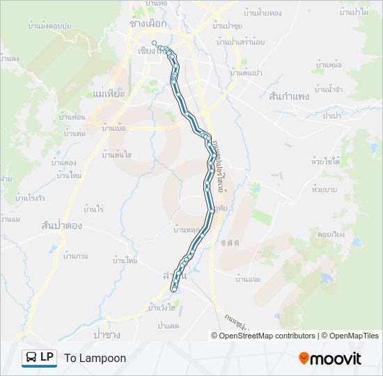 LP รถบัส แผนที่สายรถ