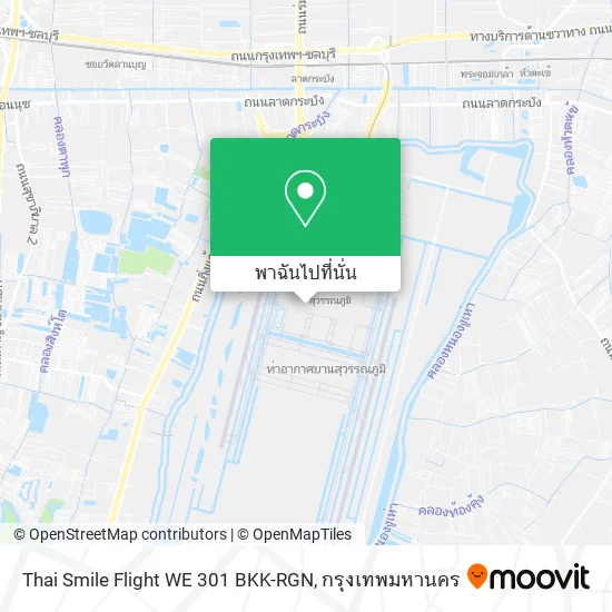 Thai Smile Flight WE 301 BKK-RGN แผนที่