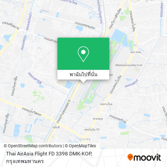 Thai AirAsia Flight FD 3398 DMK-KOP แผนที่