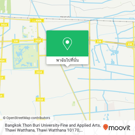 Bangkok Thon Buri University-Fine and Applied Arts, Thawi Watthana, Thawi Watthana 10170 แผนที่