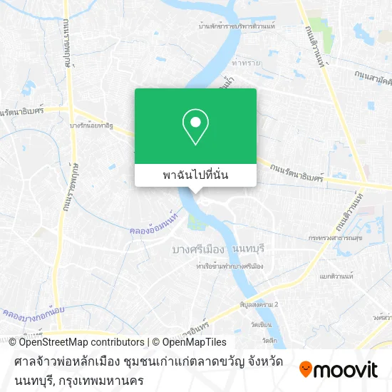 ศาลจ้าวพ่อหลักเมือง ชุมชนเก่าแก่ตลาดขวัญ จังหวัดนนทบุรี แผนที่