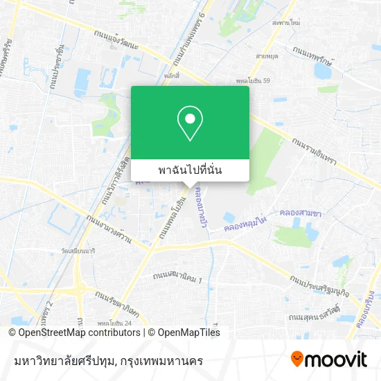 มหาวิทยาลัยศรีปทุม แผนที่