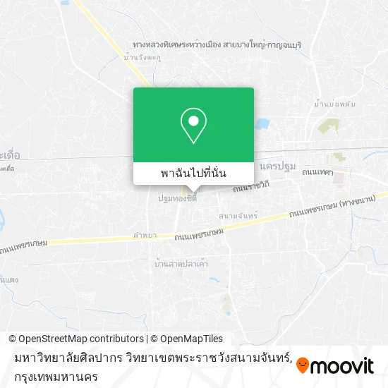 มหาวิทยาลัยศิลปากร วิทยาเขตพระราชวังสนามจันทร์ แผนที่