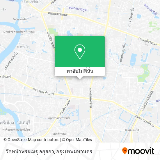 วัดหน้าพระเมรุ อยุธยา แผนที่