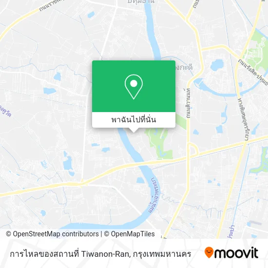 การไหลของสถานที่ Tiwanon-Ran แผนที่