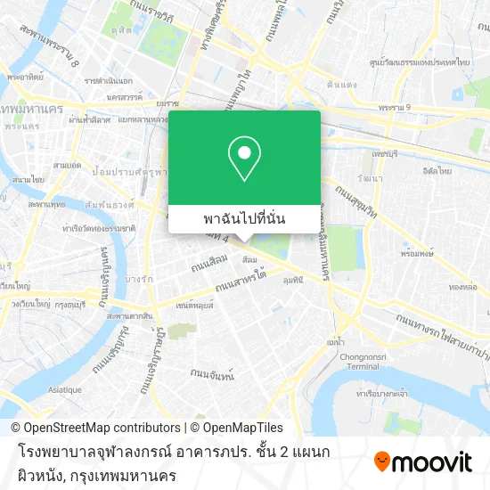 โรงพยาบาลจุฬาลงกรณ์ อาคารภปร. ชั้น 2 แผนกผิวหนัง แผนที่