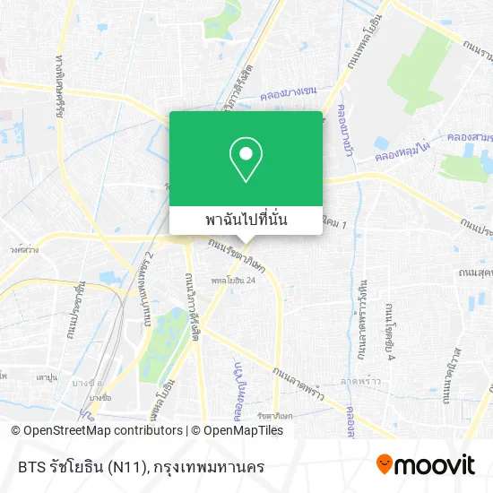 BTS รัชโยธิน (N11) แผนที่