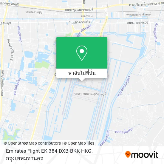 Emirates Flight EK 384 DXB-BKK-HKG แผนที่