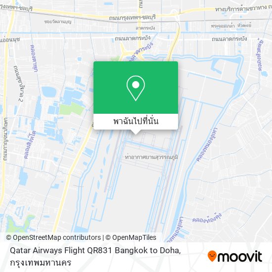 Qatar Airways Flight QR831 Bangkok to Doha แผนที่