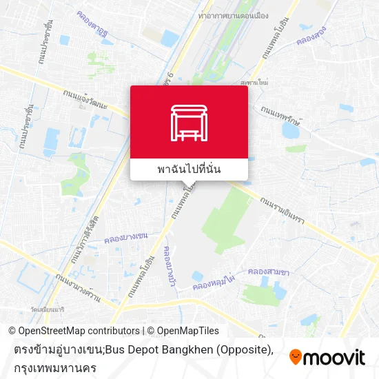 ตรงข้ามอู่บางเขน;Bus Depot Bangkhen (Opposite) แผนที่