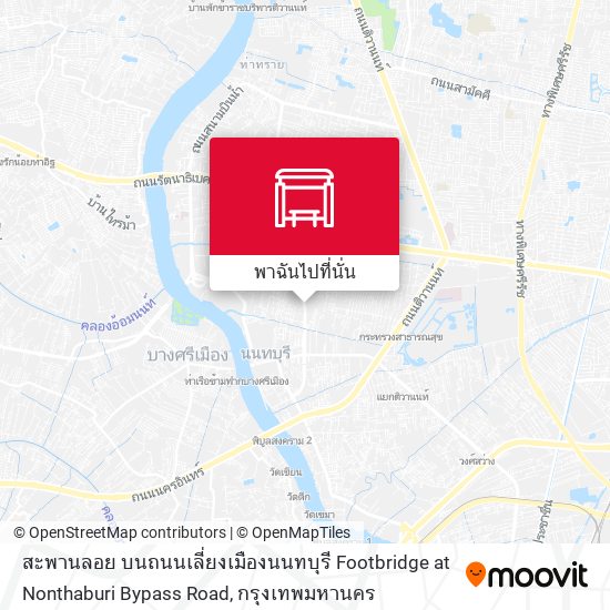 สะพานลอย บนถนนเลี่ยงเมืองนนทบุรี Footbridge at Nonthaburi Bypass Road แผนที่