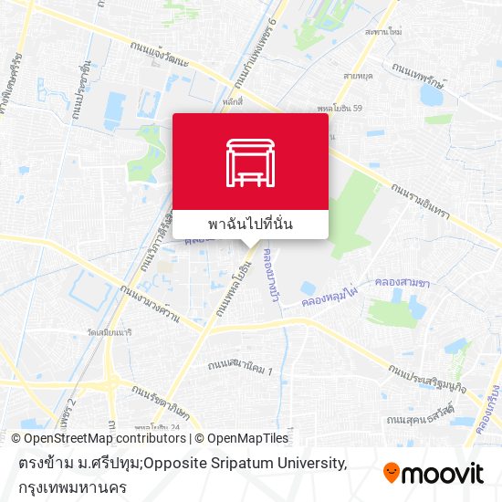 ตรงข้าม ม.ศรีปทุม;Opposite Sripatum University แผนที่