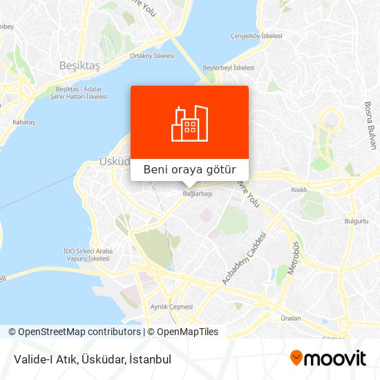 Valide-I Atık, Üsküdar harita