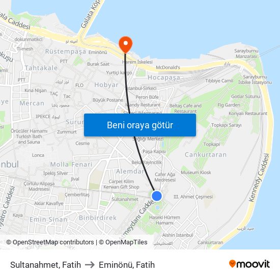 Sultanahmet, Fatih to Eminönü, Fatih map