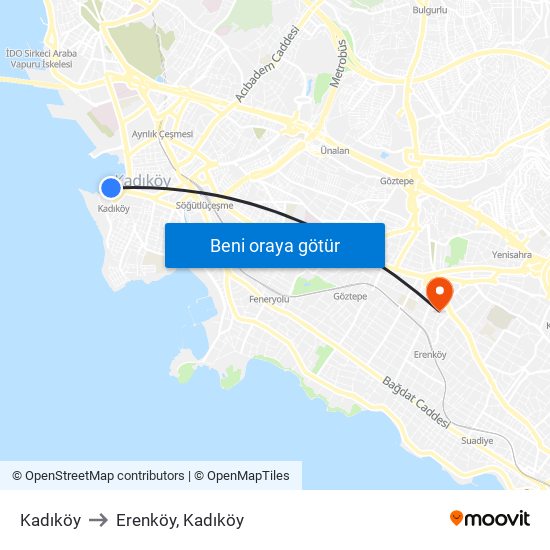 Kadıköy to Erenköy, Kadıköy map