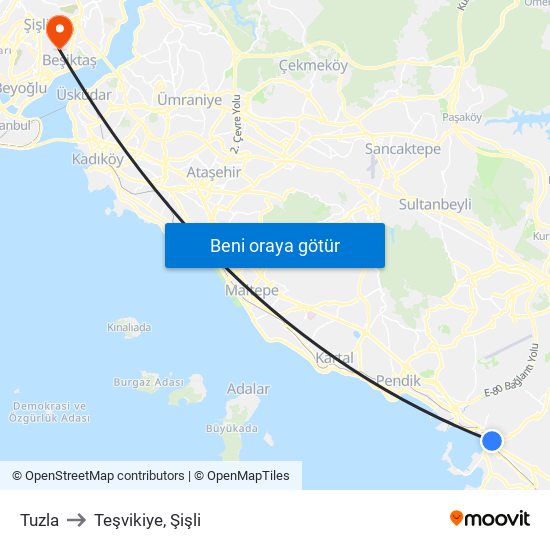 Tuzla to Tuzla map