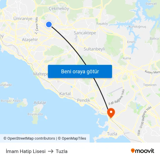 İmam Hatip Lisesi to Tuzla map