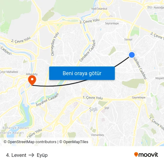 4. Levent to Eyüp map