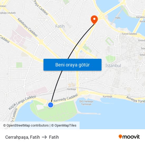 Cerrahpaşa, Fatih to Fatih map