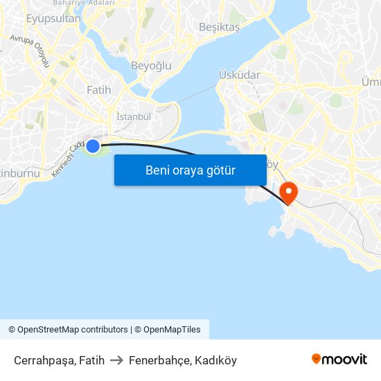 Cerrahpaşa, Fatih to Cerrahpaşa, Fatih map