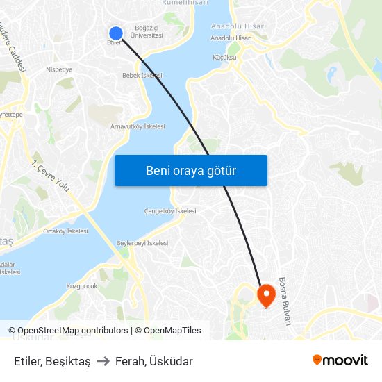 Etiler, Beşiktaş to Etiler, Beşiktaş map