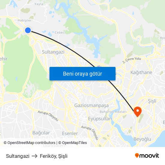 Sultangazi to Sultangazi map