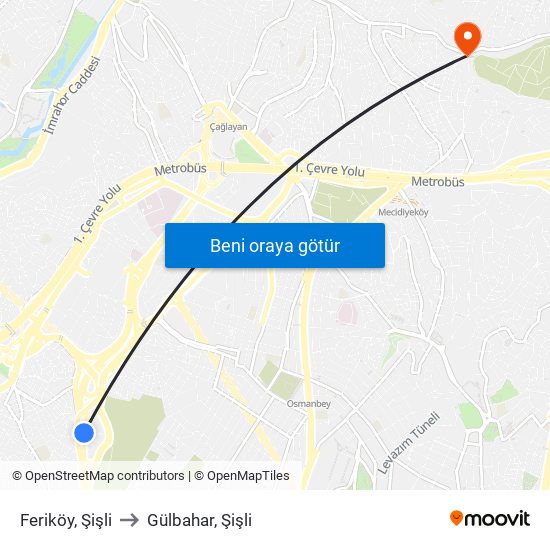 Feriköy, Şişli to Gülbahar, Şişli map