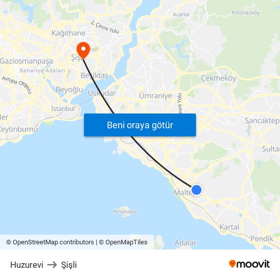 Huzurevi to Şişli map