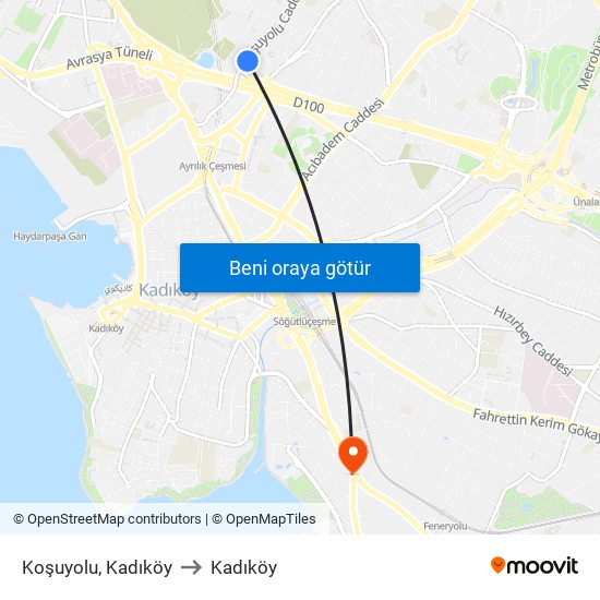 Koşuyolu, Kadıköy to Kadıköy map