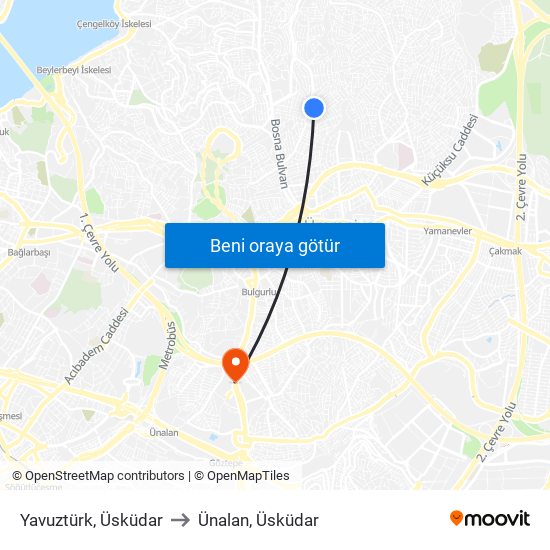 Yavuztürk, Üsküdar to Ünalan, Üsküdar map